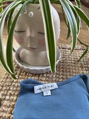 Amour Vert Ribbed, buttery-soft, Top in Slate Blue small